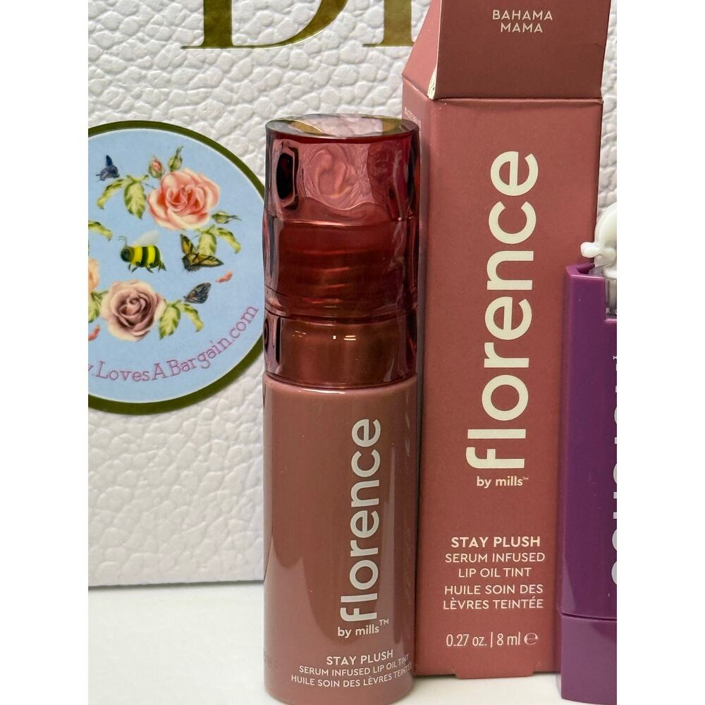 florence by mills BUNDLE - Stay Plush Lip Oil Tint & Tinted Lip Balm Bundle -NEW - Picture 5 of 10